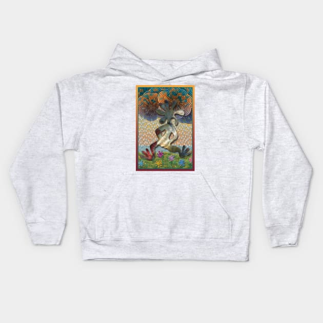 Rain Dancer Kids Hoodie by becky-titus